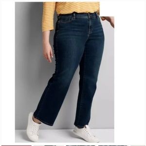 Lane Bryant Women's Dark Wash Pockets Sequin Boot Cut Jeans Size 24